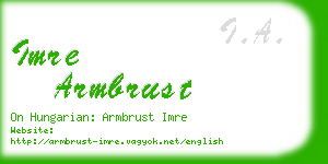 imre armbrust business card